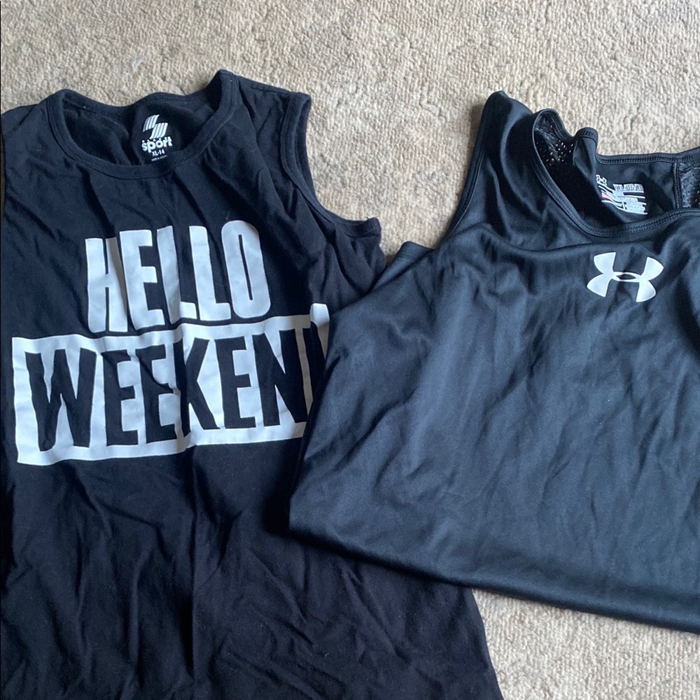 Youth xl 14 tank tops size small under armour sport black